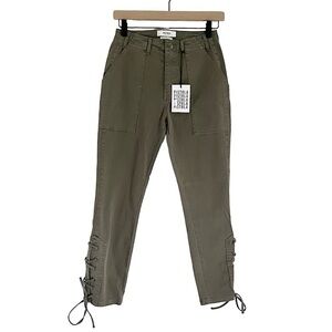 NWT Pistola Women’s Lace Up Ankle Crop Length Pants Green Size‎ 25